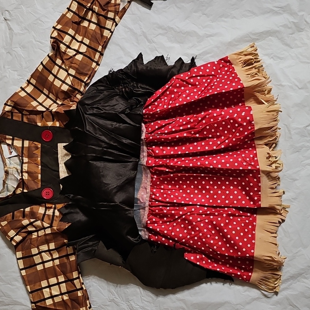 Spooktacular Creations Halloween Sunflower Scarecrow Costume Girls Size Small - Picture 6 of 16
